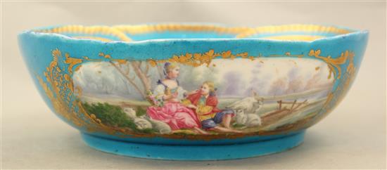 A Sevres bleu celeste salad bowl, 23.5cm